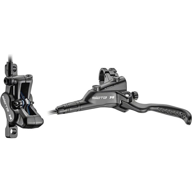 TRP Slate T4 Hydraulic Disc Brakes for Mountain Bikes  Front & Rear, 4-Piston, Lightweight, Chrome-Resin Pads, Aaron Gwin Ergonomic Levers Rear