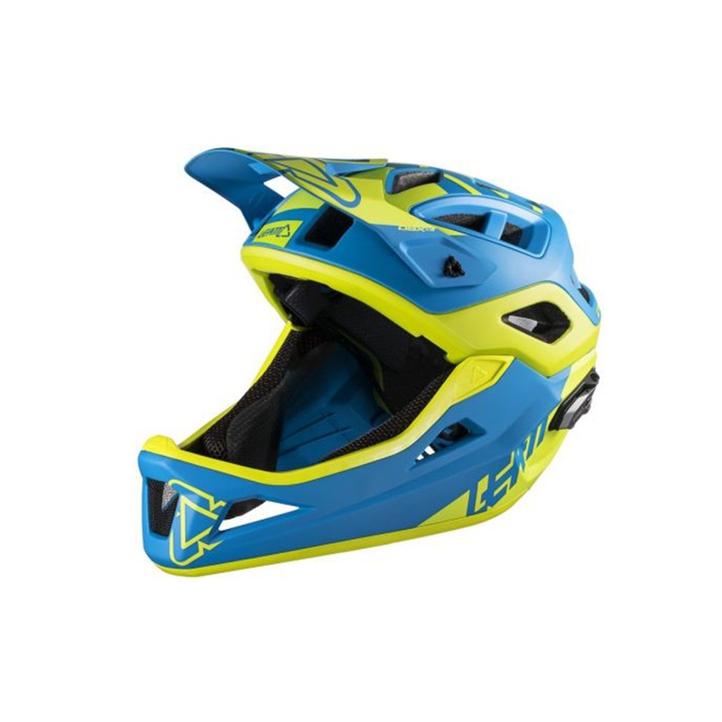 Leatt DBX 3.0 Enduro Full Face Helmet – Blue-Lime Blue – Lime Small