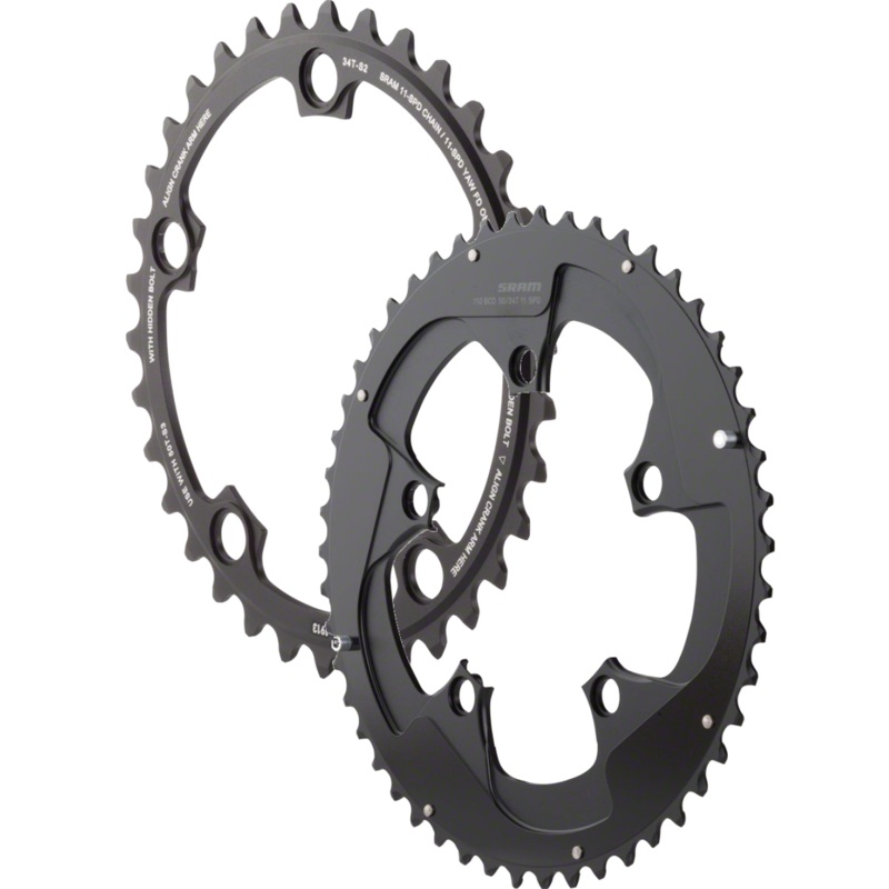 SRAM 11-Speed Aluminum Chainrings Bundle 34T Inner + 50T Outer, BCD 110mm, YAW Tech