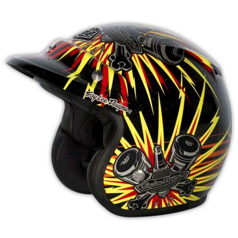 Troy Lee Designs Piston Full Face Helmet – Black-Yellow Black – Yellow Large