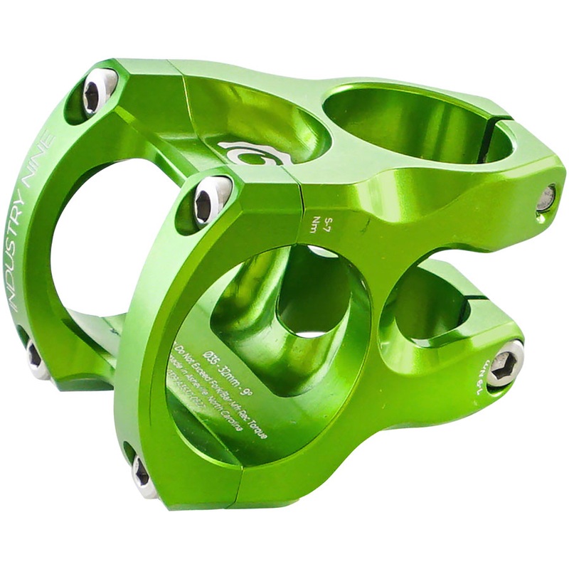 Industry Nine A35 Stem – 32mm, 35 Clamp, +/-9, 1 1/8″, Aluminum, Lime