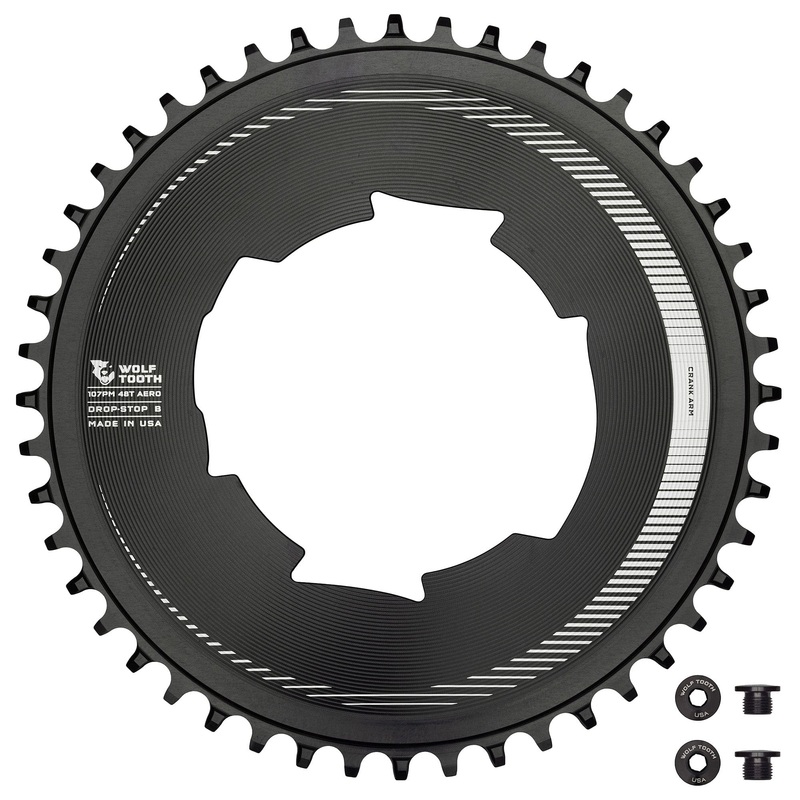 Premium Wolf Tooth Aero 107 BCD Chainrings  Lightweight Aluminum, Drop-Stop Tech, Optimized for SRAM Eagle & Flattop Chains, Cycling Parts 50