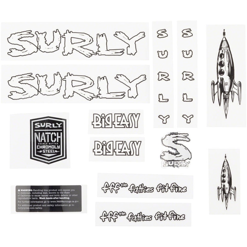 Surly Big Easy Frame Decal Set – White with Rocket