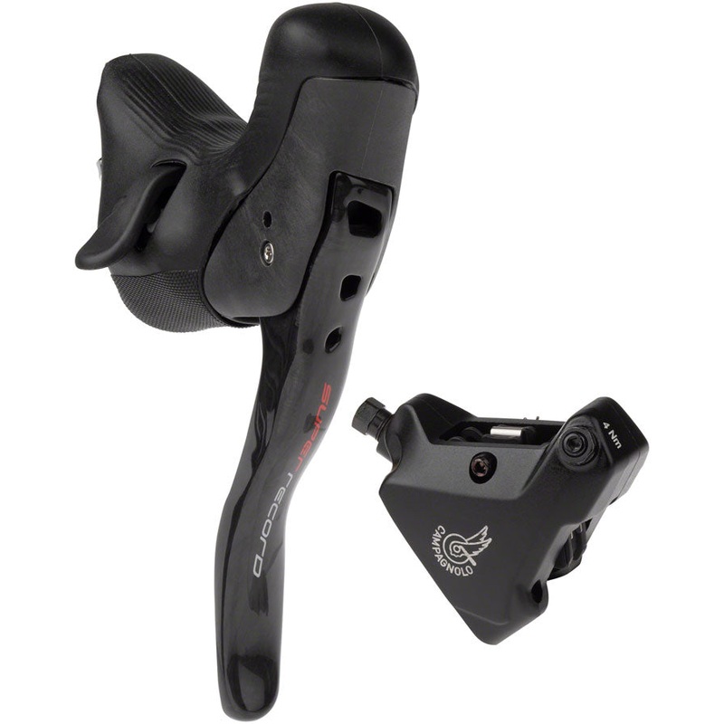 Campagnolo Super Record Ergopower EPS Hydraulic Brake/Shift Lever Disc Caliper – Left/Front 12-Speed 140mm Flat Mount Caliper BLK