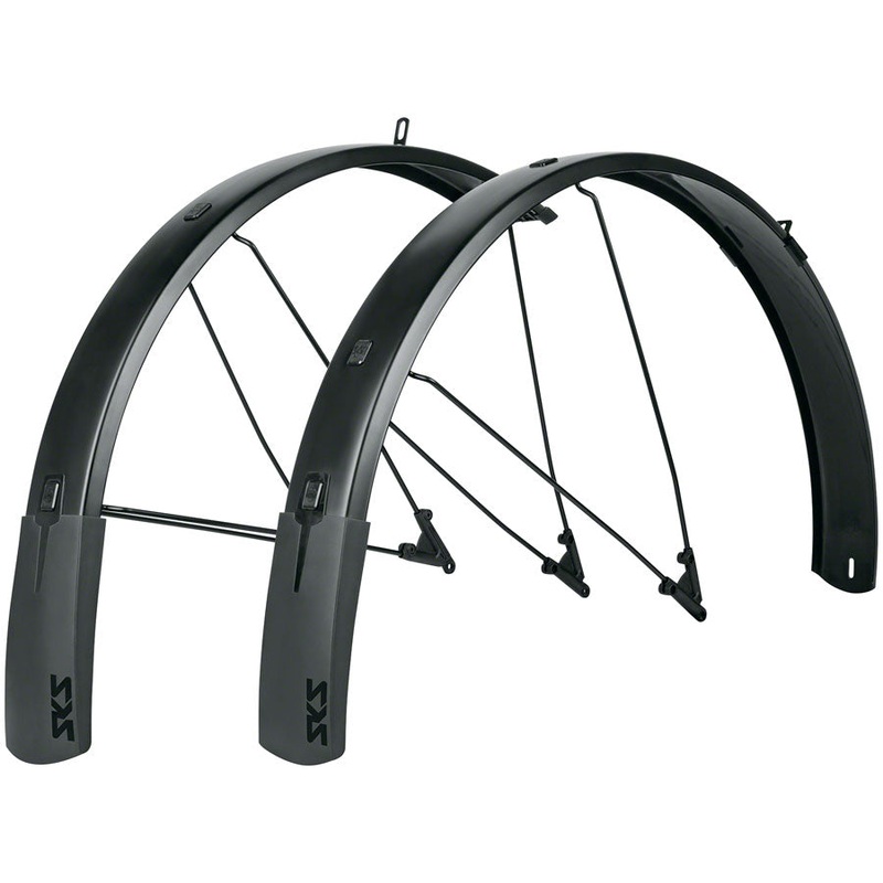 SKS B75 Bluemels Style Full Coverage Fender Set – 75mm, 27.5/29/700 x 2.25-2.6″, Matte Black