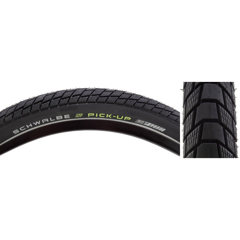 Schwalbe Pick-Up Tire – 20 x 2.35 Clincher Wire BLK/Reflective Performance Line Super Defense Addix E Twin Skin E-50