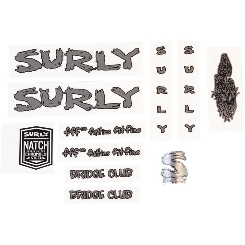 Surly Bridge Club Frame Decal Set – Dark Metallic Gray
