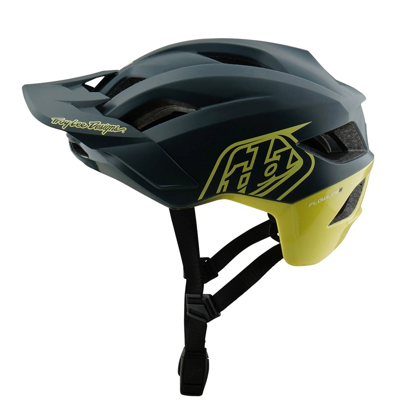 Troy Lee Designs Flowline SE MTB Helmet – Badge – Gray-Glo Yellow Gray – Glo Yellow X-Small/Small
