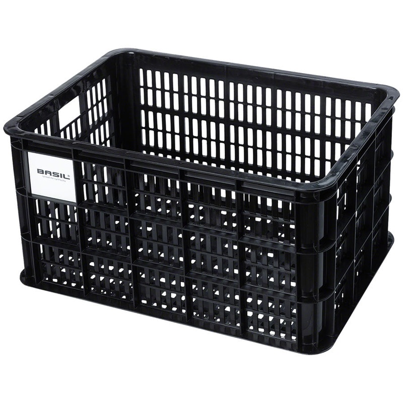 Bike Basket Basil Crate – Large, 40L, Recycled Plastic, Black