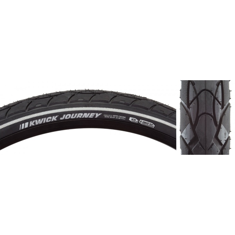 Kenda Kwick Journey Sport KS 700×32 Wire TPI 85 Black/Black Reflective Road Tire 212932