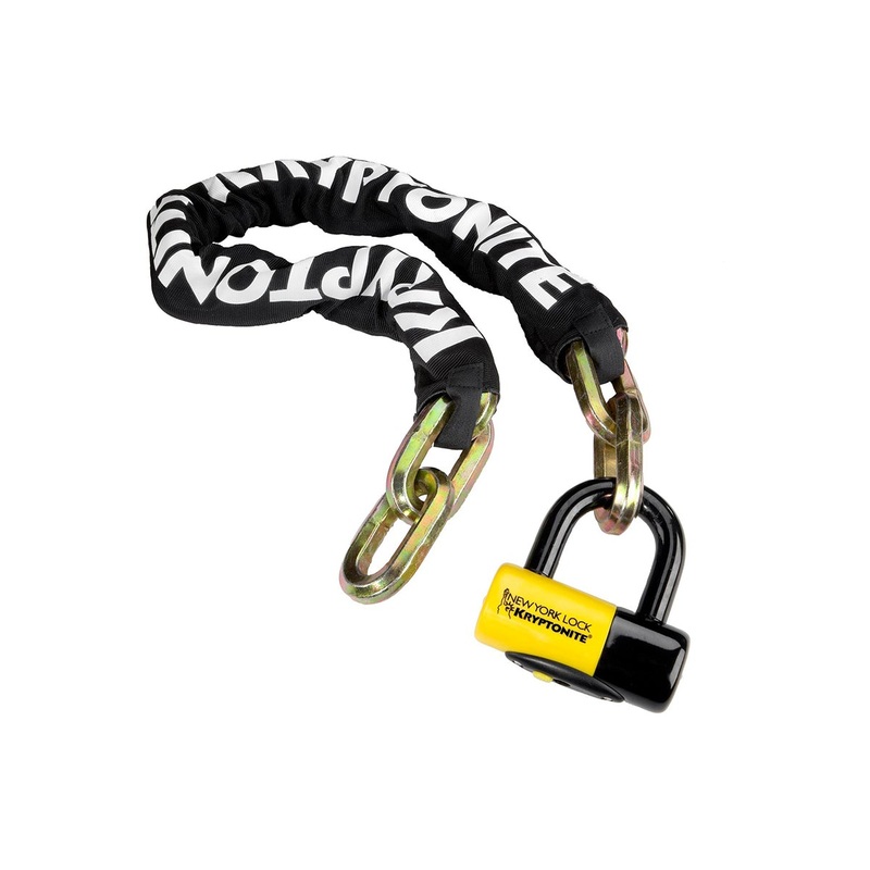 Kryptonite New York Fahgettaboudit 1410 chain and Disc Lock – Black-Yellow Black – Yellow 100cm