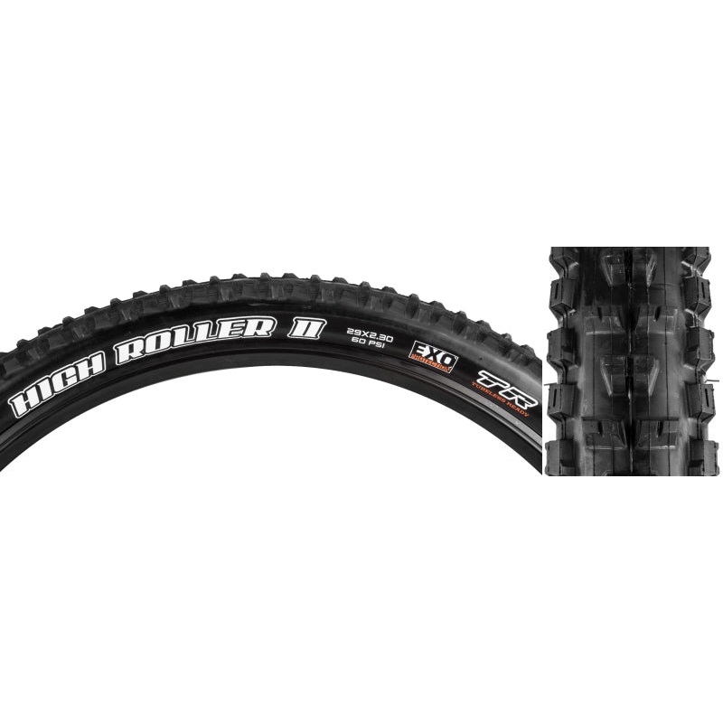 Maxxis High Roller II Tire – 29 x 2.3 Tubeless Folding Black Dual EXO