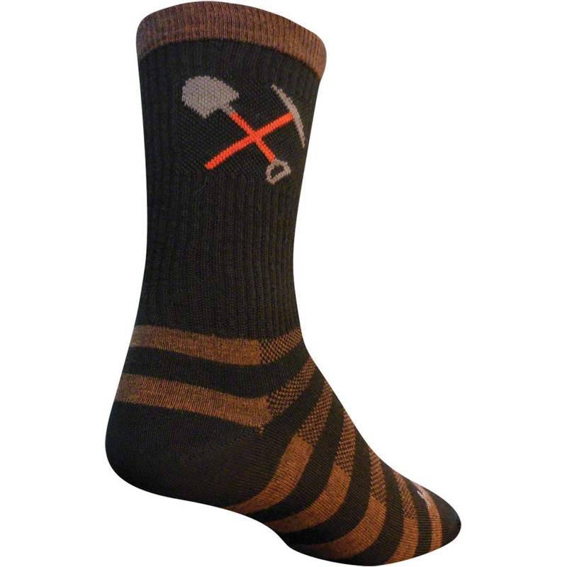 SockGuy Trail Work Wool Sock: Brown/Black LG/XL