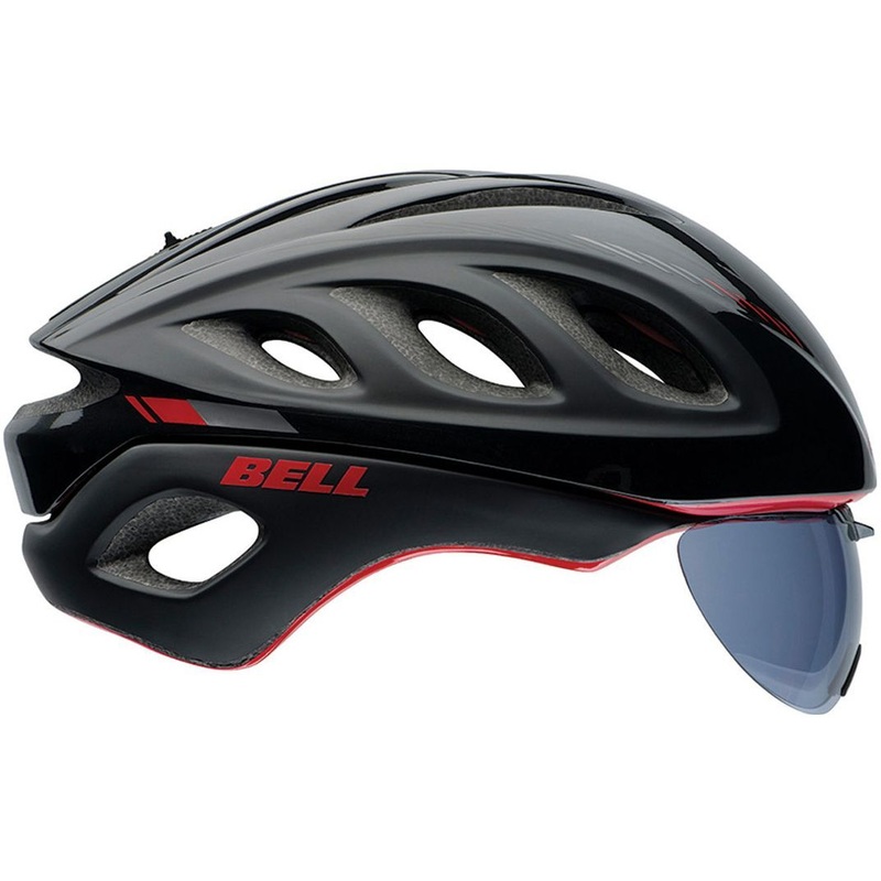 Bell Star Pro Aero Road Helmet – With Shield – Black-Red Marker Black – Red Marker Small