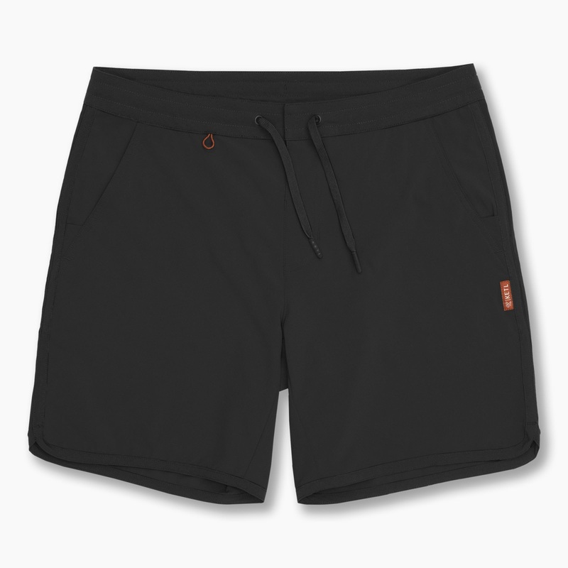 KETL Mtn Alpine Dip-N-More 7″ Boardshorts – Quick Dry, Rear Zipper Pocket Men’s Swim Trunks Made For Travel Black Men’s Small