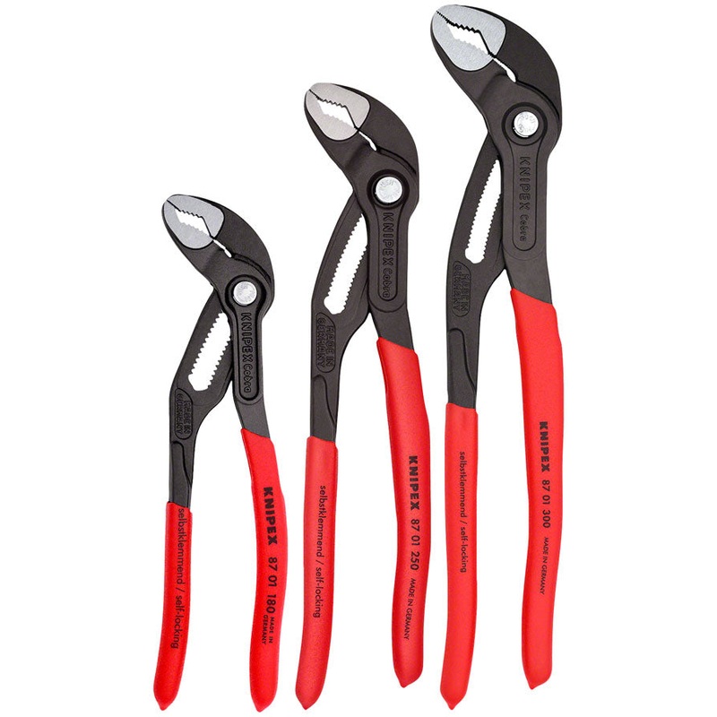 Knipex Cobra Pliers Set – 3 Piece, 7″, 10″, 12″