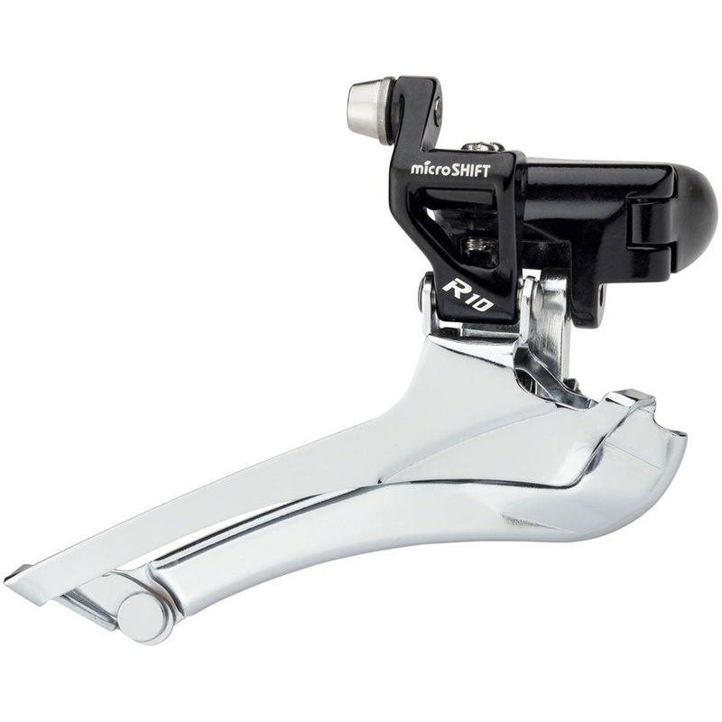 microSHIFT R10 Front Derailleur – 10-Speed Double 56t Max Band Clamp Shimano Compatible BLK