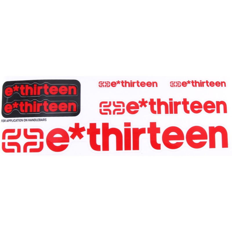 E*thirteen Race Handlebar Decal Set  Custom Color Graphics for 20mm & 35mm Rise Bars, Stylish, Durable, Easy-Install Bike Cockpit Accessories All ‘Round Red