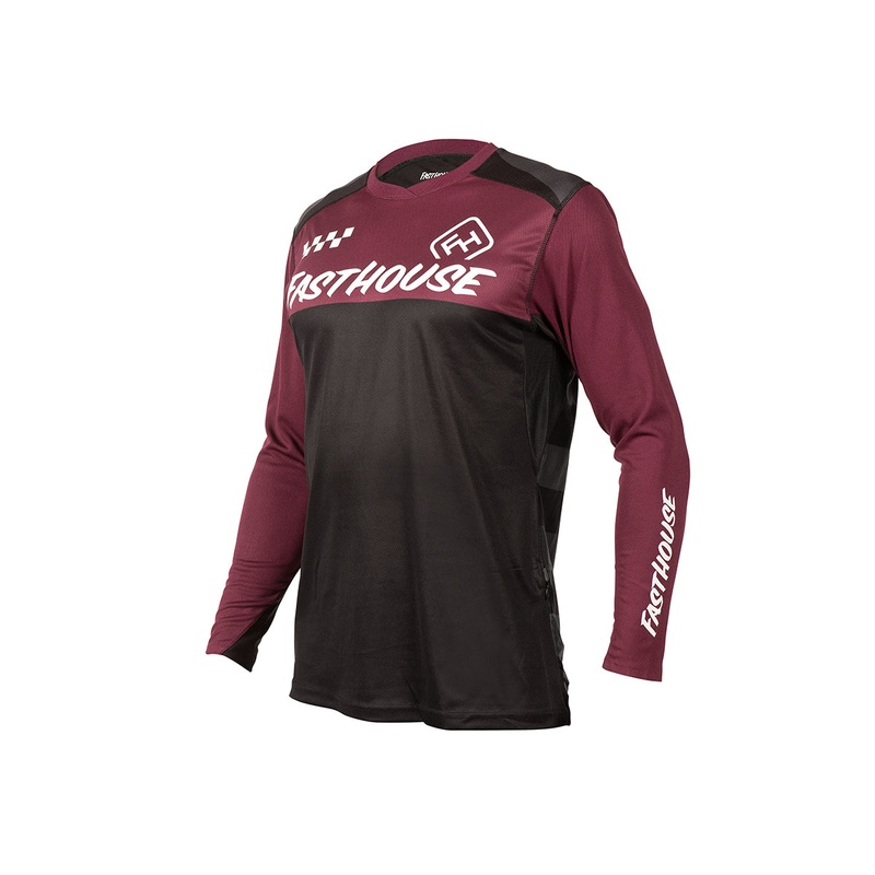 Fasthouse Alloy Block Long Sleeve MTB Jersey – Maroon-Black Maroon – Black Small