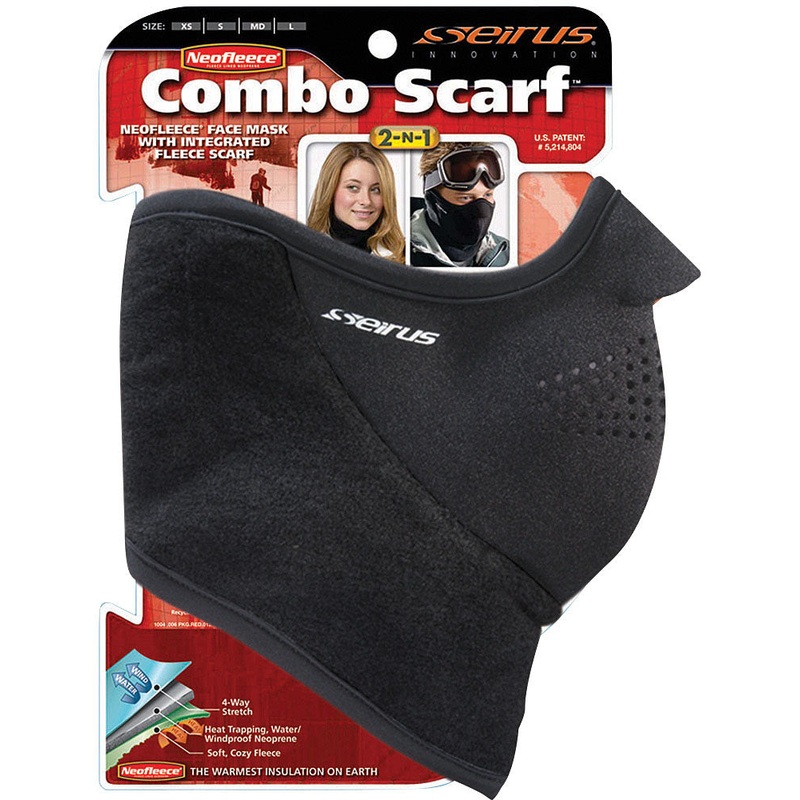 Seirus Neofleece Combo Scarves  Thermal Face & Neck Warms, Performance Fleece, Velcro Adjustable for Men & Women in Cold Weather S