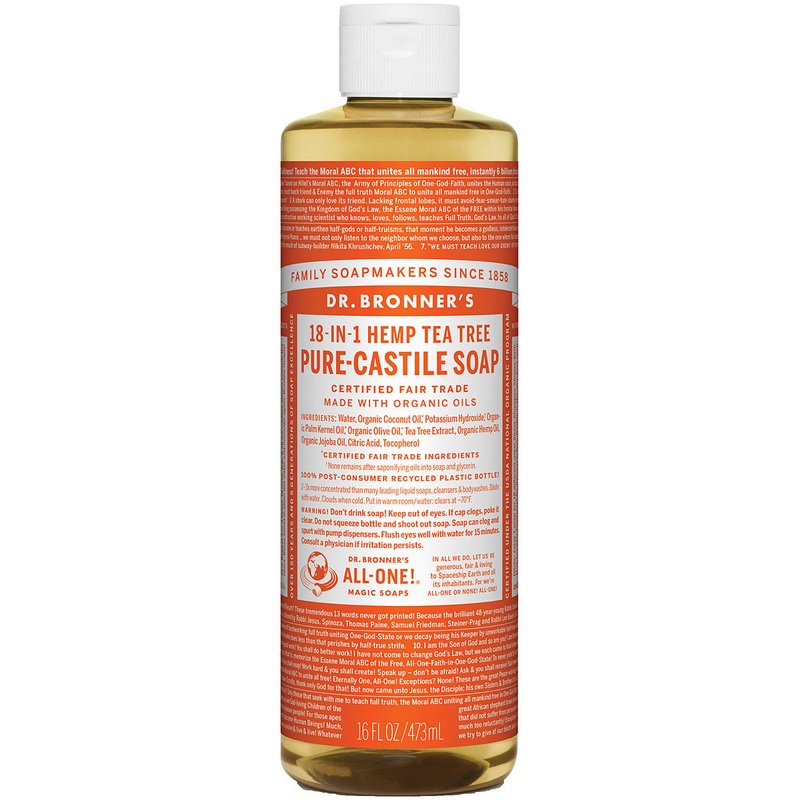 Dr. Bronner’s Tea Tree Liquid Soap & Shampoo – 16 Oz All-in-One Cleanser