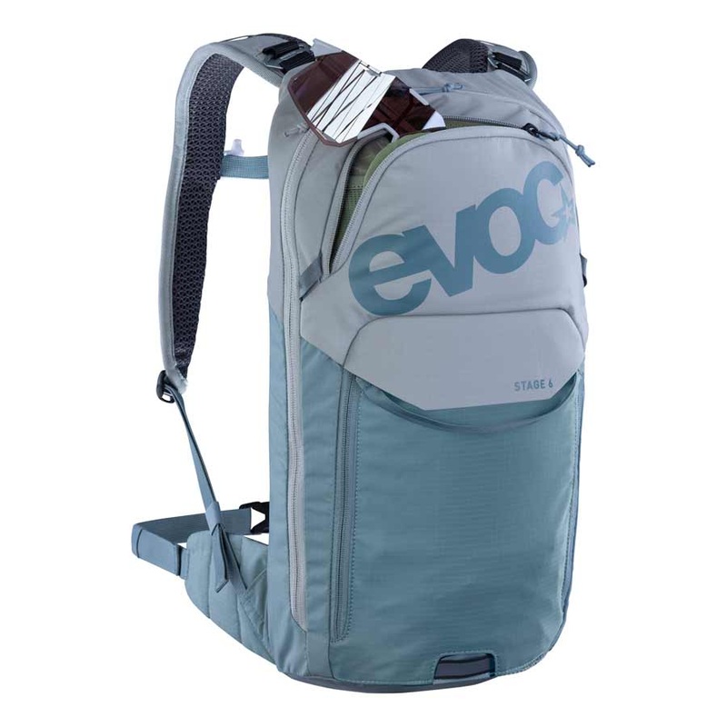 EVOC Stage 6 + 2L Bladder Hydration Bag, Volume: 6L, Bladder: Included (2L), Stone / Steel