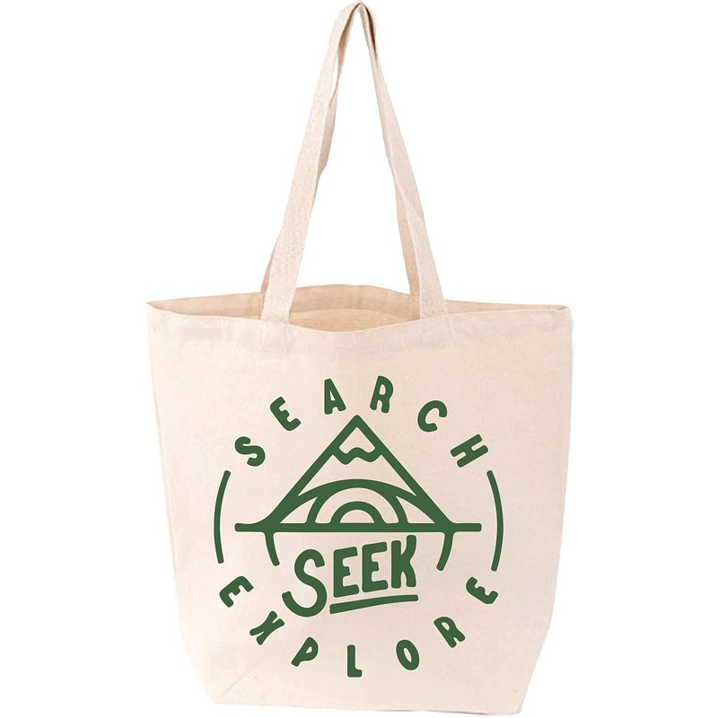 Natural Outdoor-Themed Tote Bags  Stylish, Durable Travel & Everyday Totes for Seek, Explore & Wilderness Adventures EXPLORE SEARCH SEEK