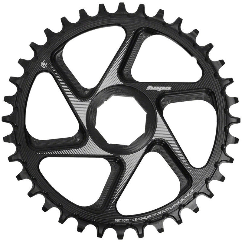 Hope Spiderless Chainring –  36T, R22,  Ebike,  Brose,  Black