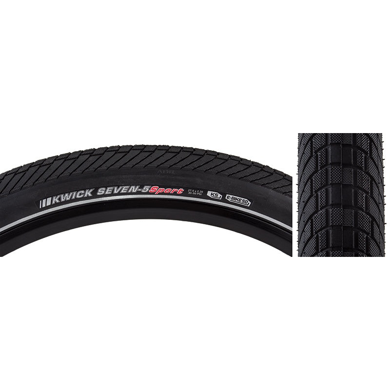 Kenda Kwick Seven.5 Tire – 27.5 x 2.2 Clincher Wire BLK/Reflective 60tpi KS