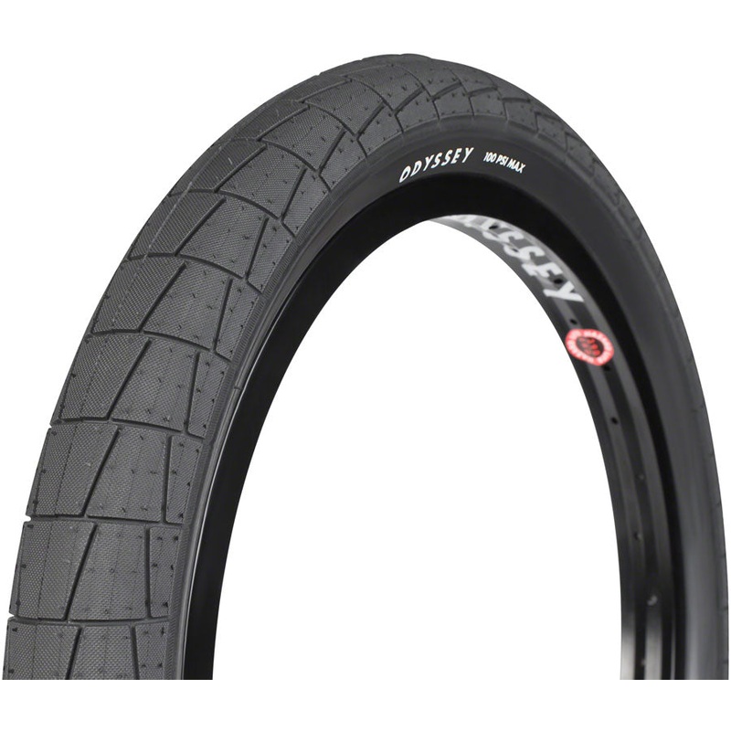 Odyssey Broc Signature BMX Tires 20×2.25 & 2.40 Clincher Wire Black Reflective Durable Rubber Grip with Micro Knurling 20×2.4