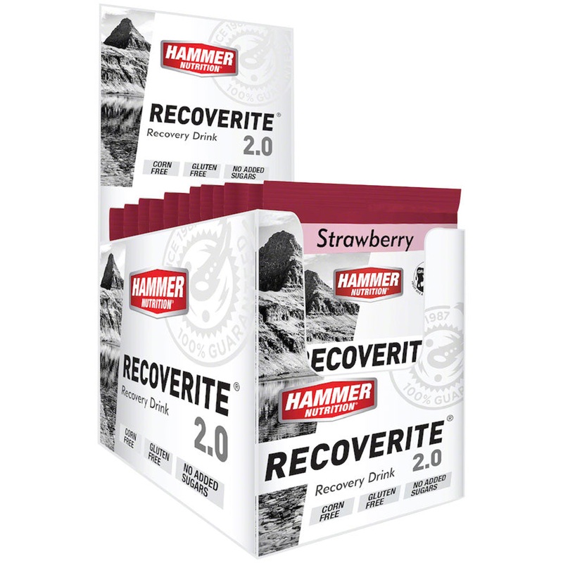 Hammer Nutrition Recoverite 2.0 Recovery Drink – Strawberry, 12 Single Serving Packets