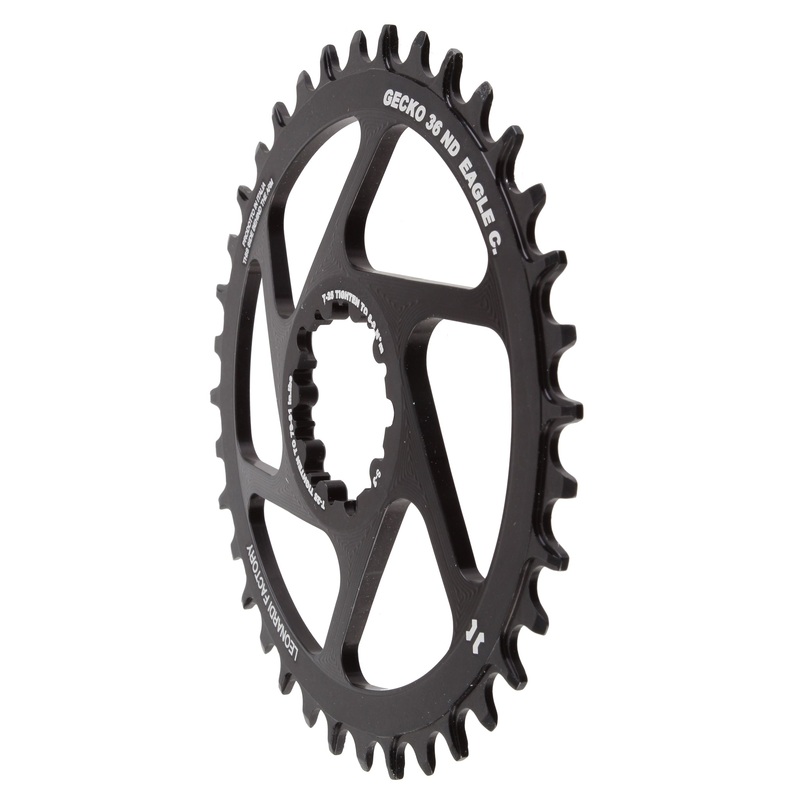 Leonardi Gecko Boost Direct Mount Chainrings  CNC Machined 7076 T6 Aluminum, Anti-Chain Drop, 30-38T, Black, Compatible with SRAM/GXP and Shimano 12V 36