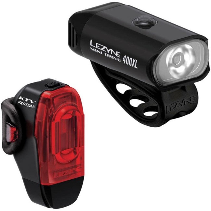 Lezyne Mini Drive 400XL / KTV Drive+ Light Set Black Pair