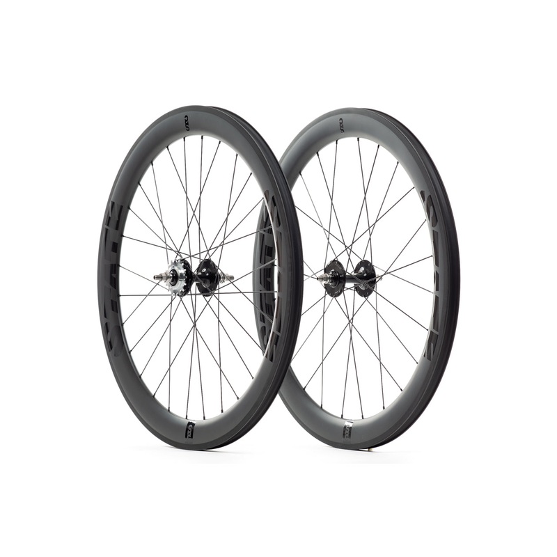 State Bicycle Co. – GRT55 Carbon Fixed-Gear Wheelset Black w/ Flip-Flop Hub