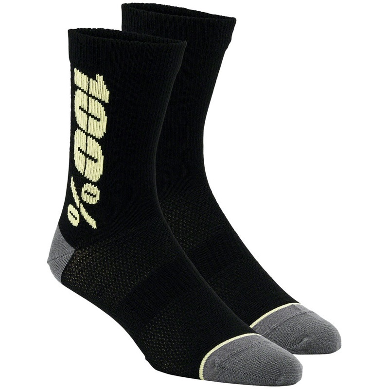 100% Rythym Merino Performance Socks – 6 inch Black Large/X-Large
