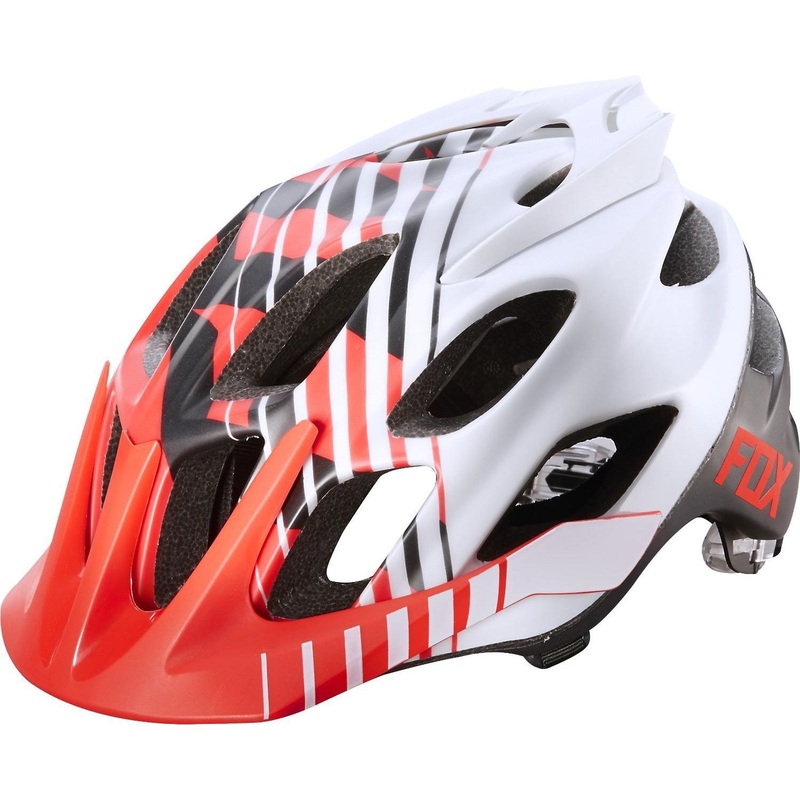 Fox Racing Flux Savant MTB Helmet – Savant – Red-White Savant Red – White Small/Medium