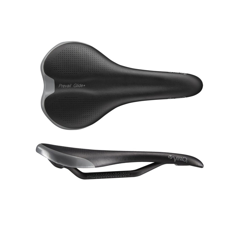 Velo Prevail Glide+ Saddle – 146mm – Black Black Carbon Rail