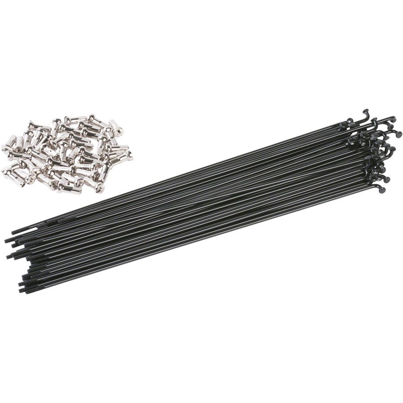 Odyssey HGS Spokes – Stainless Straight 14g 180mm BLK Box of 40 Includes Nipples