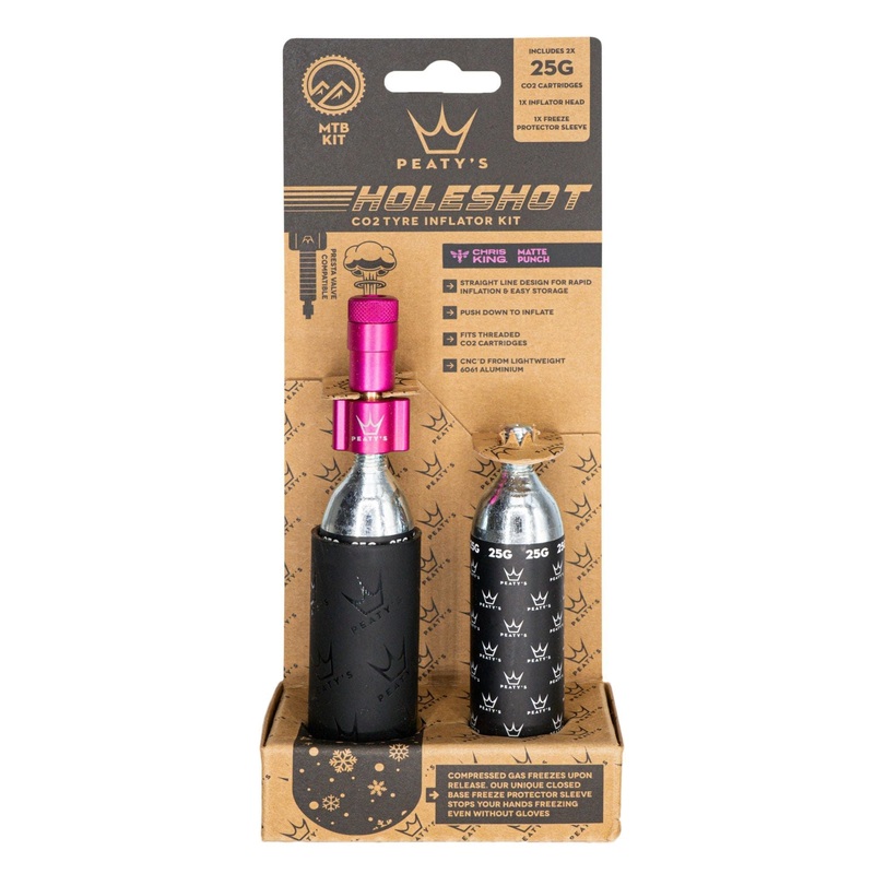 Peatys Holeshot MTB Tire Inflator Kit w/ CO2 Cartridges – Punch