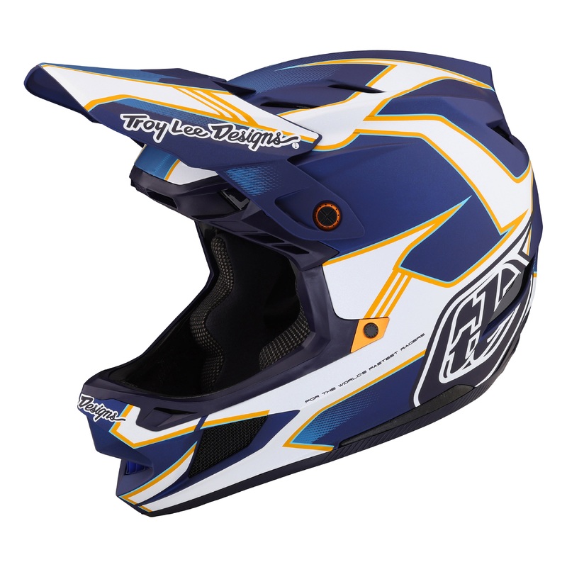 Troy Lee Designs D4 Composite Full Face Helmet with MIPS – Matrix – Blue – 2023 Blue X-Small