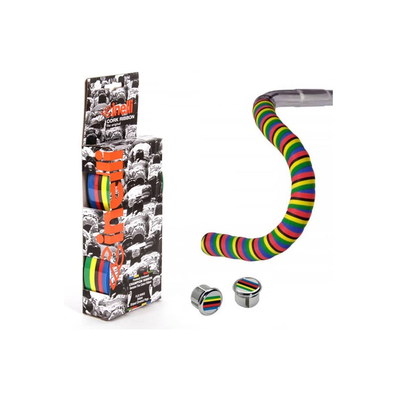 Cinelli Cork Bar Tape – World Champion Stripes – Rainbow Rainbow 180cm