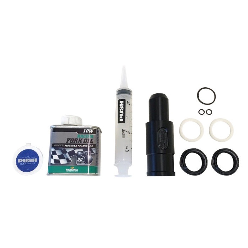 Premium PUSH Lower Leg Service Kits for Fox & RockShox Forks  Durable Components, Ultra-Low Friction Seals, Professional-Grade Fluids & Tools 34mm Fox