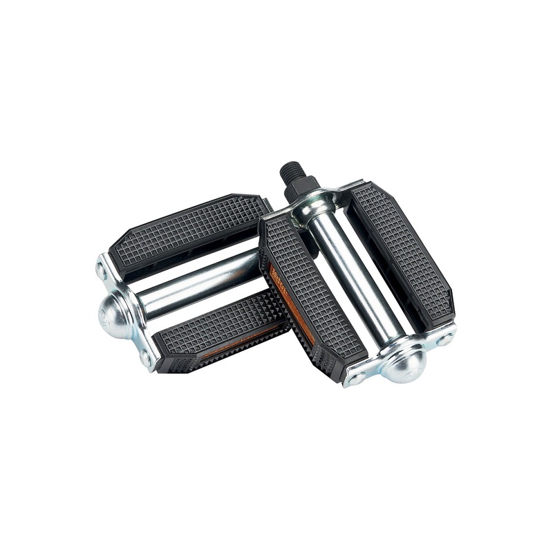 Electra Deluxe Block Pedals – Chrome-Black Chrome – Black 1/2″