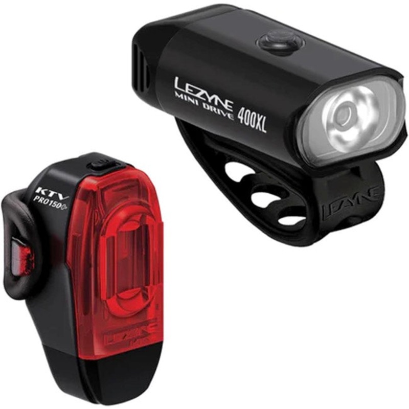 Lezyne Mini Drive 400XL / KTV Drive Pro+ Light Set Black Pair