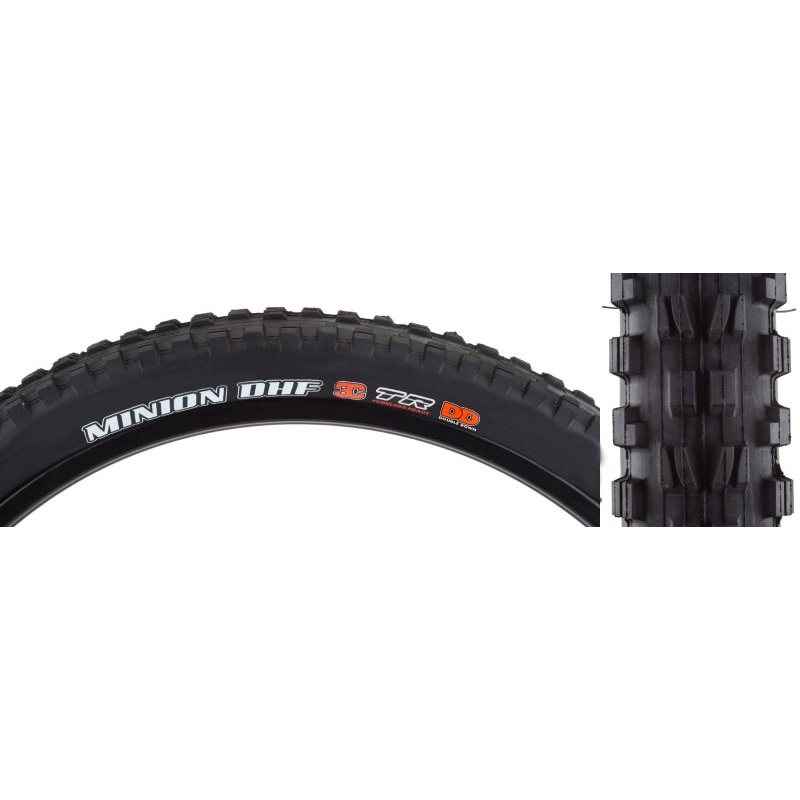 Maxxis Minion DHF Tire – 29 x 2.5 Tubeless Folding BLK 3C Maxx Grip DD Wide Trail