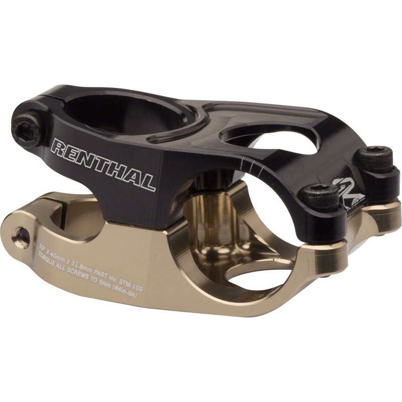 Renthal Duo Stem: 40mm +10 degree 31.8mm 1-1/8″, Black/Gold