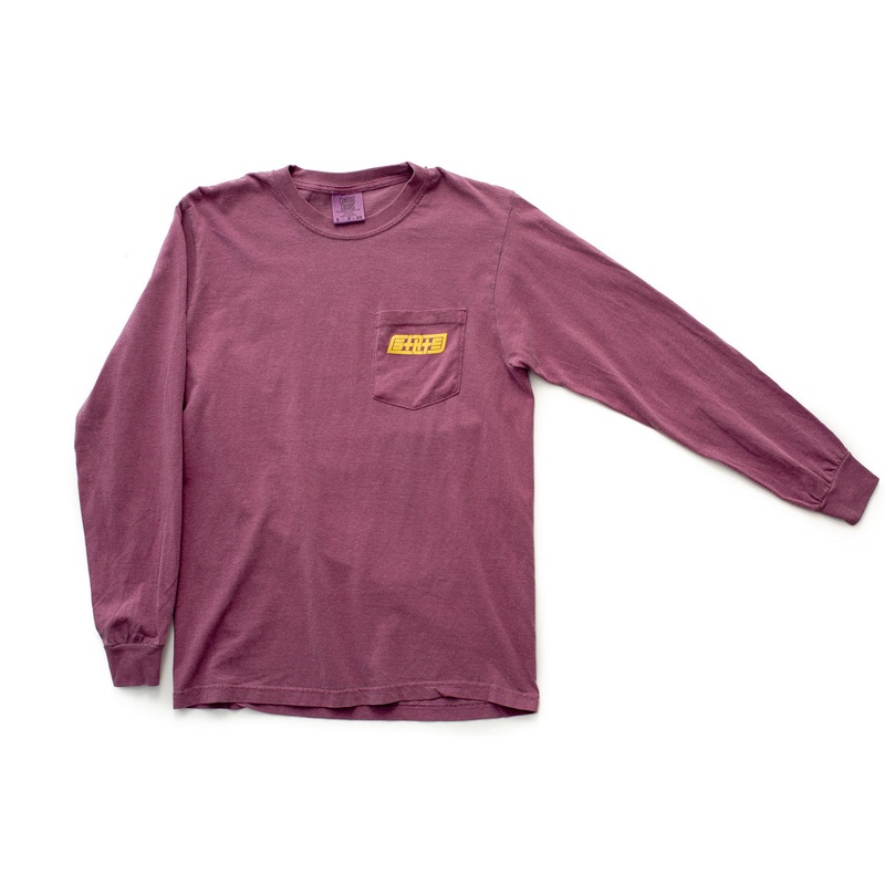 State Bicycle Co. – “Ambigram” – Pocket Long Sleeve T-Shirt (Berry) Small
