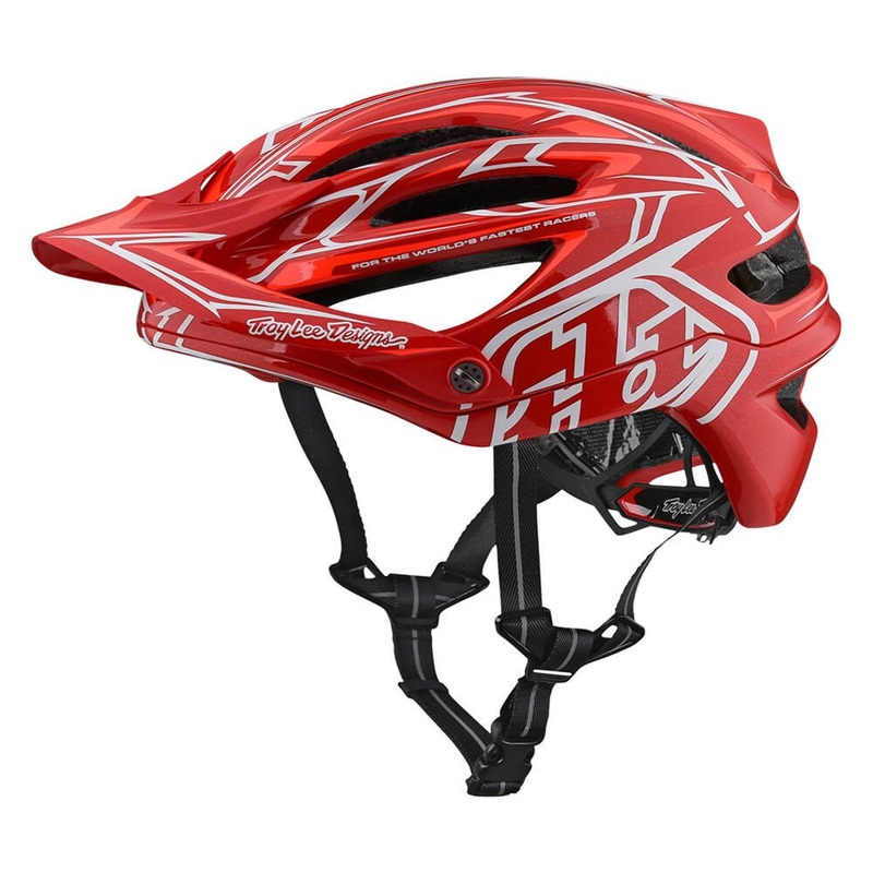 Troy Lee Designs A2 MIPS MTB Helmet – Pinstripe 2 – Red – 2018 Red Medium/Large