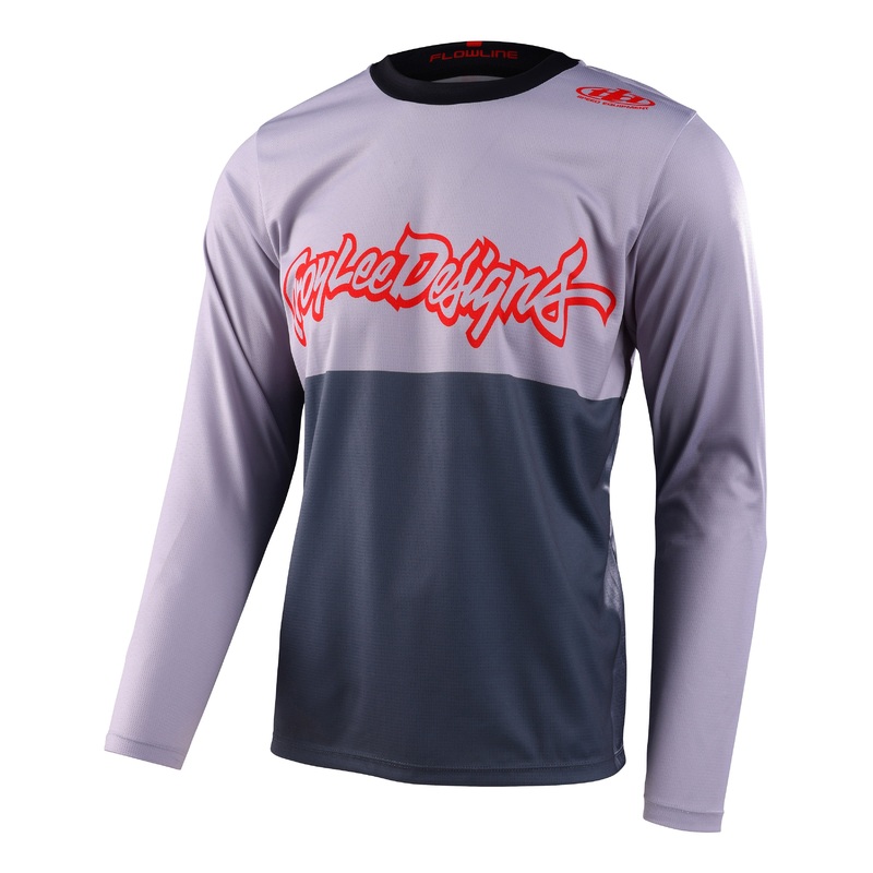 Troy Lee Designs Flowline Long Sleeve MTB Jersey – Scripter – Charcoal – 2023 Charcoal Small