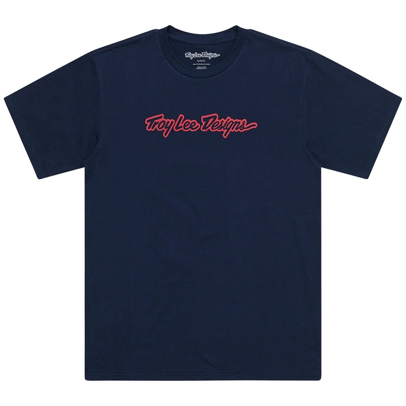 Troy Lee Designs Signature Short Sleeve Tee – Navy Navy Small